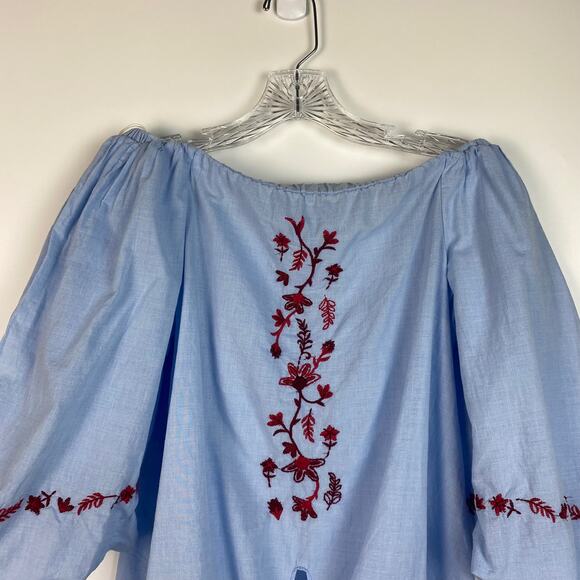 BEACHLUNCHLOUNGE OFF SHOULDER EMBROIDERED BLOUSE SIZE XS - Picture 4 of 11